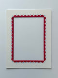 Red Scallop Mount with Dots