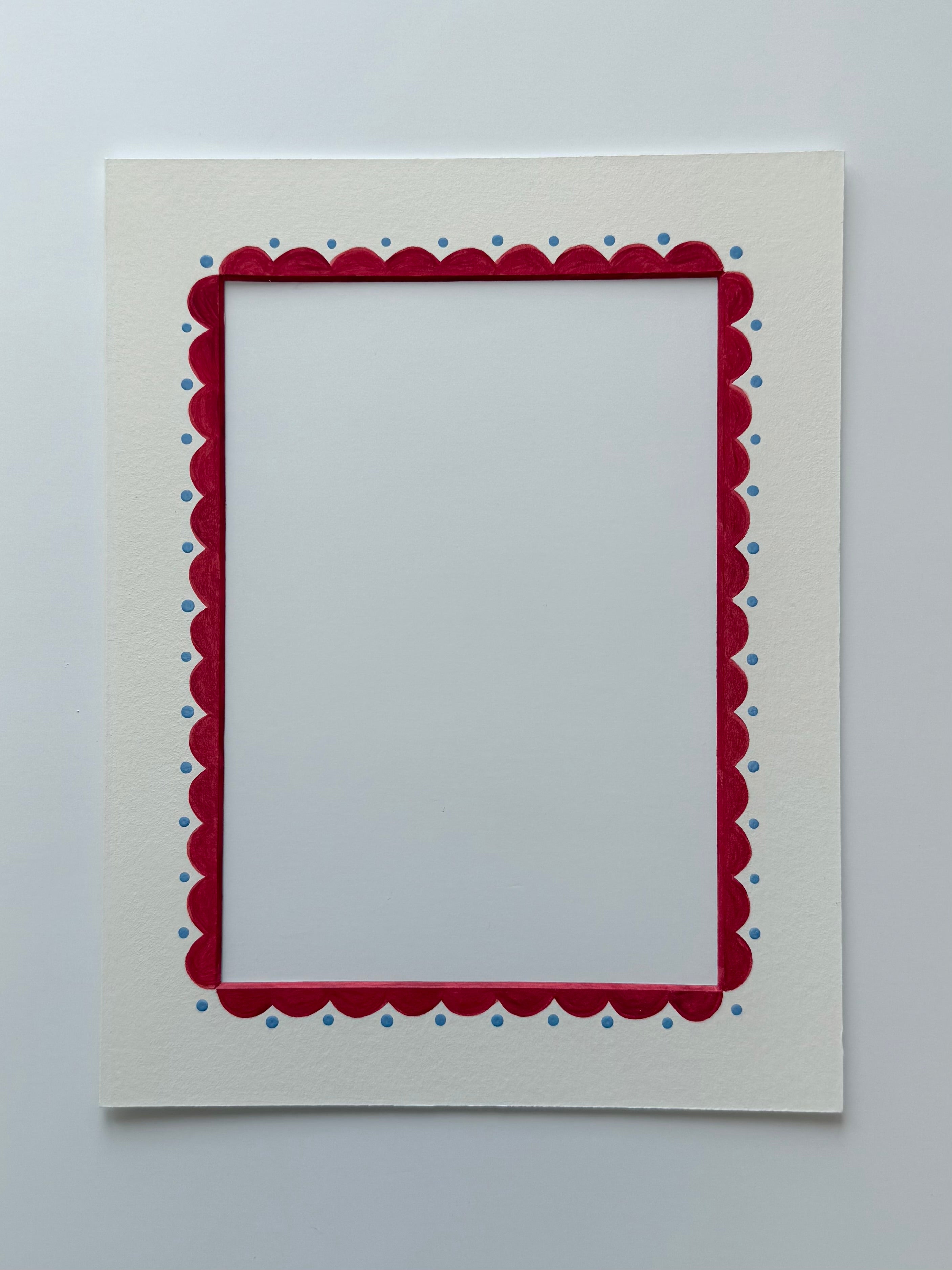 Red Scallop Mount with Dots