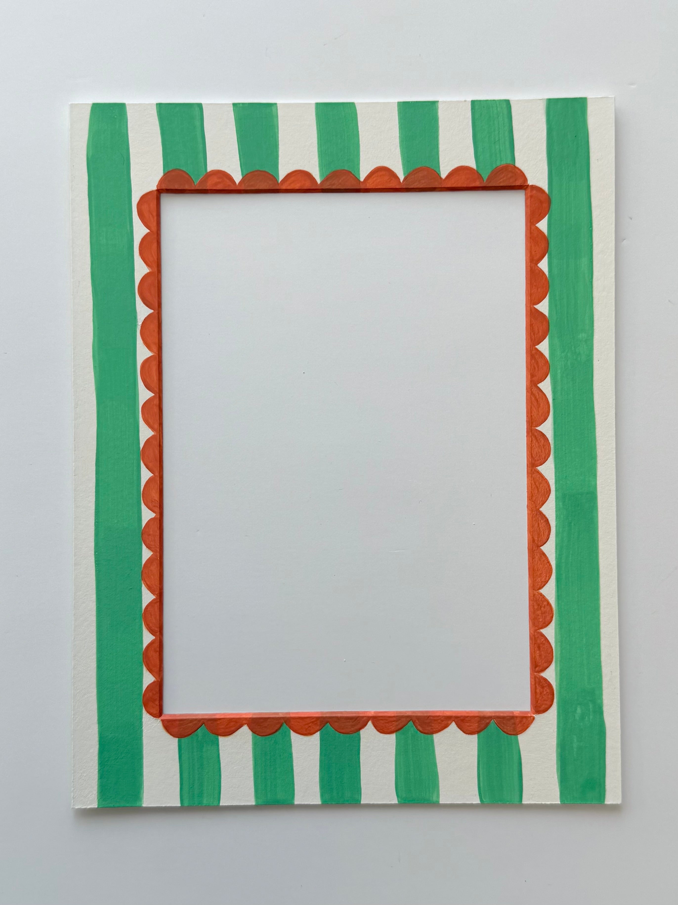 Green Stripe and Orange Scallop Mount