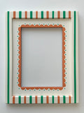 Green and Orange Stripe Frame with Orange Scallop Mount