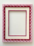 Pink and Red Scallop Decorative Frame with Red and Pink Dot Mount