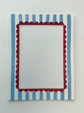 Blue Stripe and Red Scallop Mount