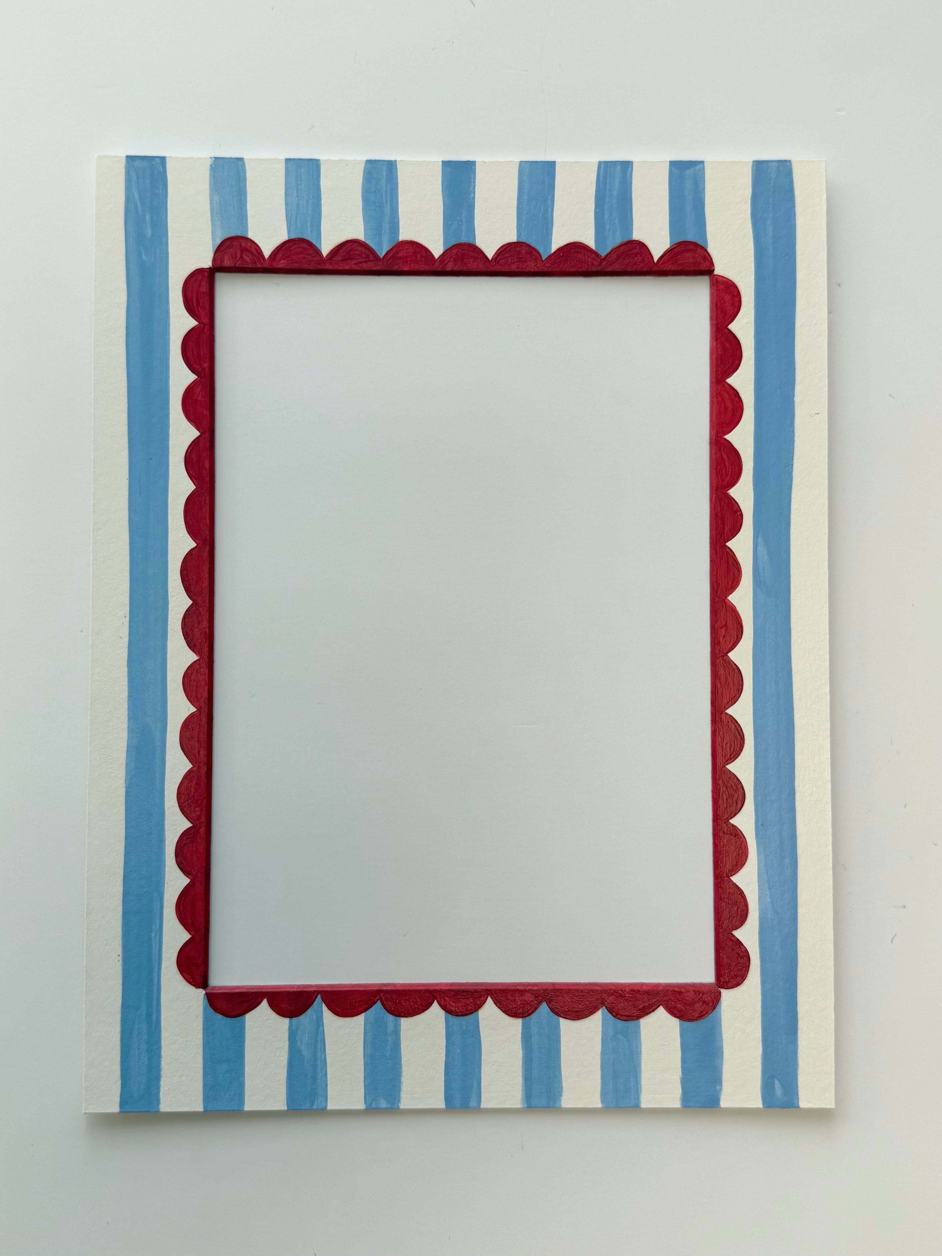 Blue Stripe and Red Scallop Mount
