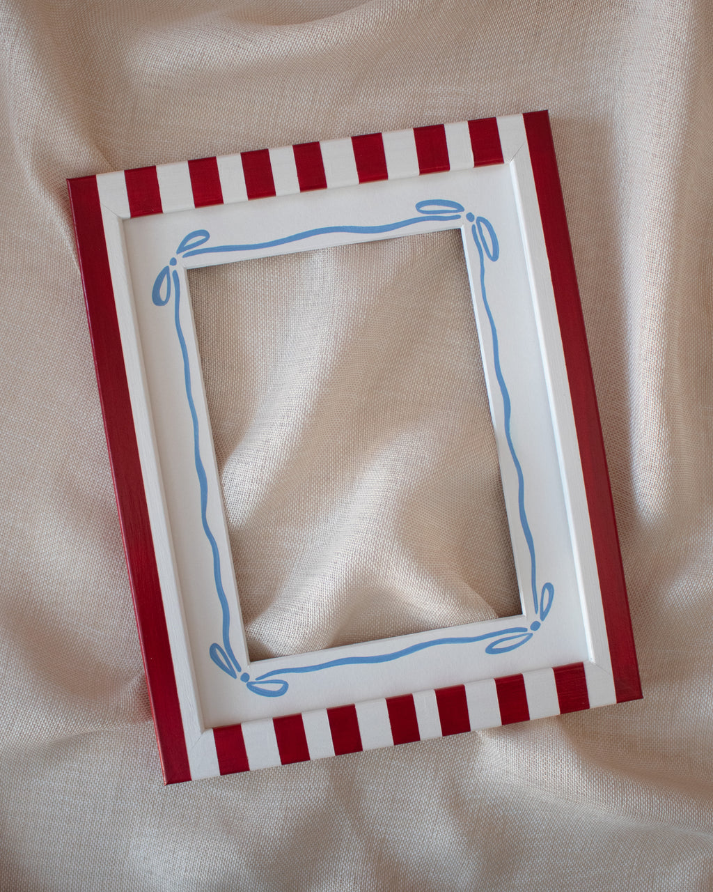 Poppy Frame with Blue Ribbon Mount
